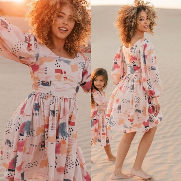 JessaKae Dresses & Skirts - JessaKae Serene Adobe Balloon Puff Sleeve Dress Preppy Boho Casual Womens 1X